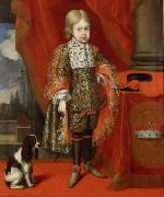 Kaiser Joseph I. (1678-1711) im Alter von sechs Jahren mit einem Hund, in ganzer Figur unknow artist
